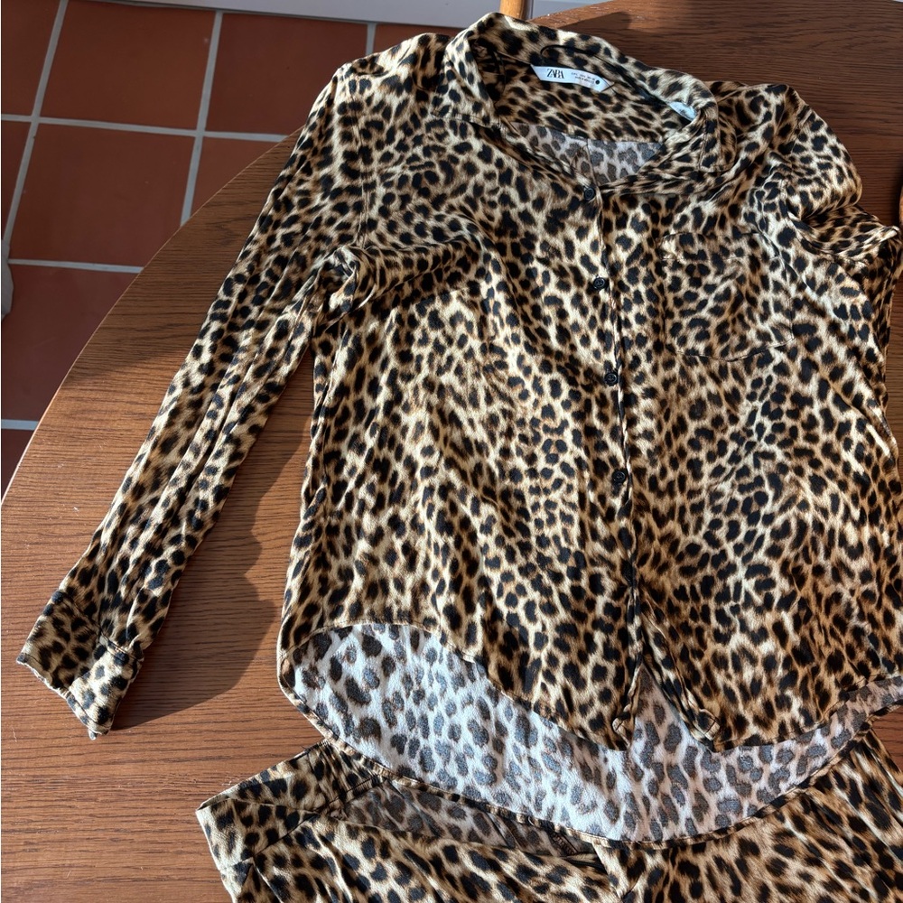 Zara Leopard Linen Blend Set